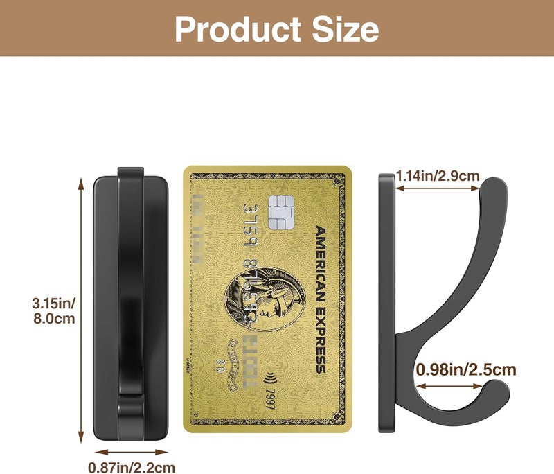 pickpiff Adhesive Wall Hooks for Towels - Sticky Hook Hanging Heavy Duty (13lb), Hanger for Door, Bathroom, Dorm, Closet - for Coats, Purse, Bag, Robe - No Damage to Wall - Black 6 Pack - Image 3